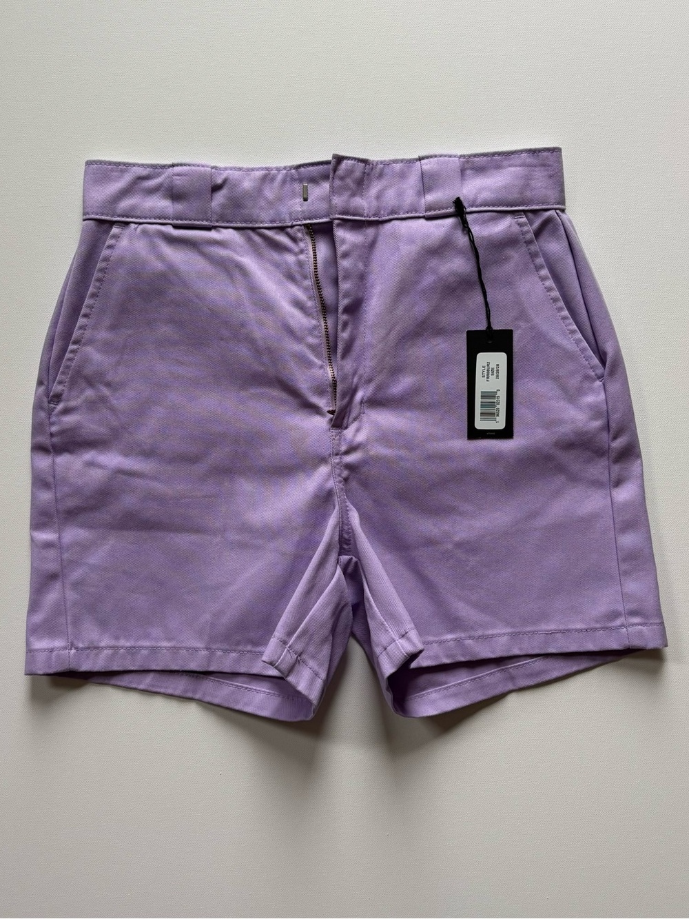 Dickies Womens 28 Creased Leg Chino Shorts High Waisted Purple Twill Classic